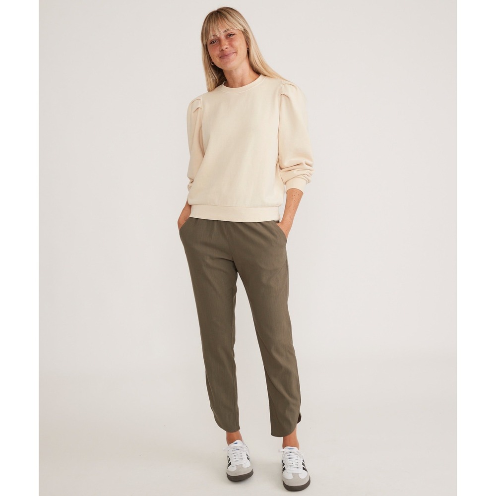 Minimalist Marine Layer Tencel Olive Green Jogger Pants Medium Tulip Hem Utility